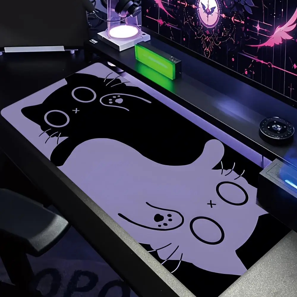 

Cute Cat Illustration Design large anime Mouse Pad Desk Mat Gaming pad pc accessories keyboard mouse pads Office carpet