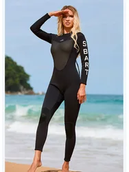 Men Women 3mm Neoprene Wetsuit Full Body Keep Warm Long Sleeve Back Zip Full Scuba Diving Suit for Surfing Snorkeling Kayaking