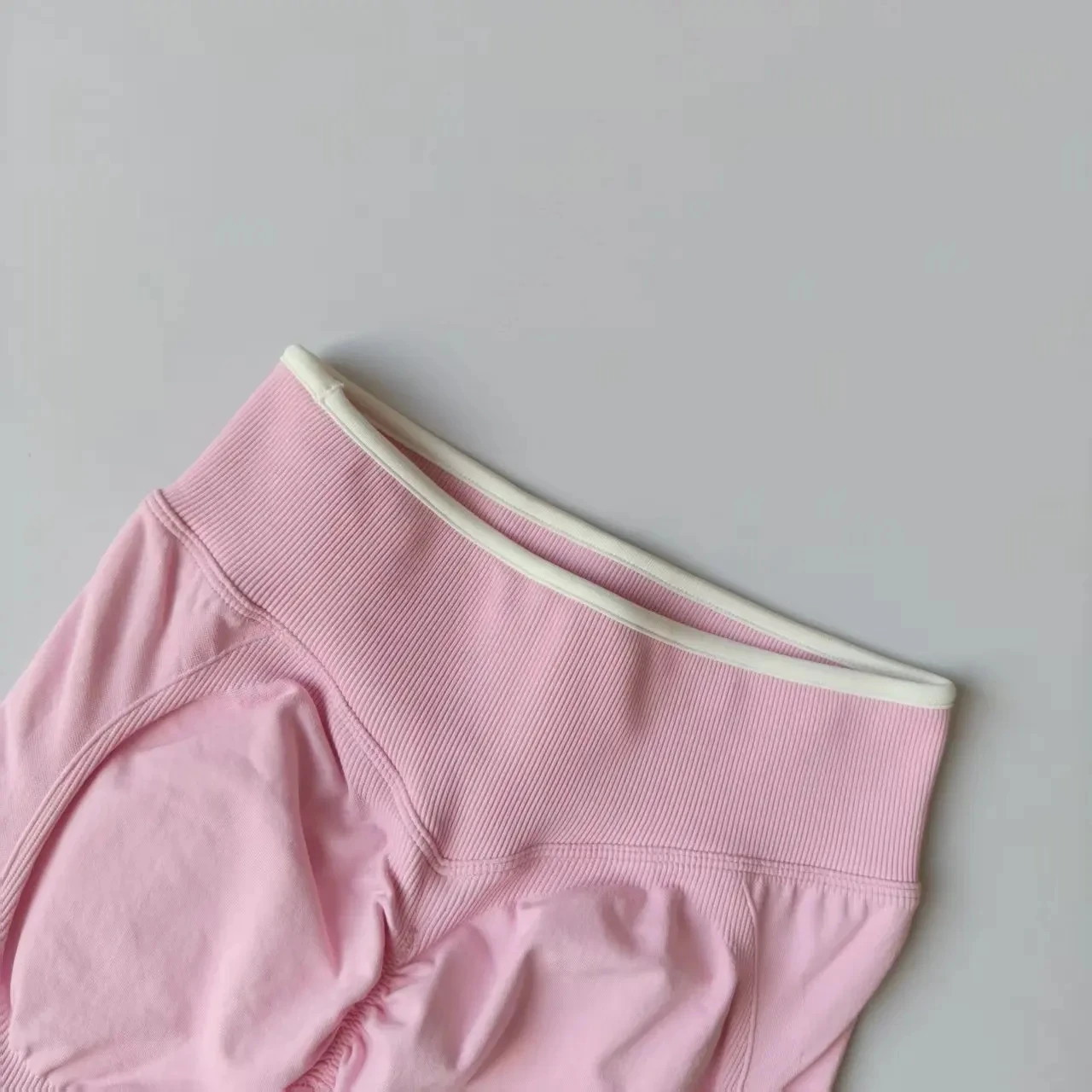 Women's Seamless Gym Solid Color Sports Pants White Edge Waist Tight High Waist Hip Lifting Yoga Pants Running Exercise Pants image 3