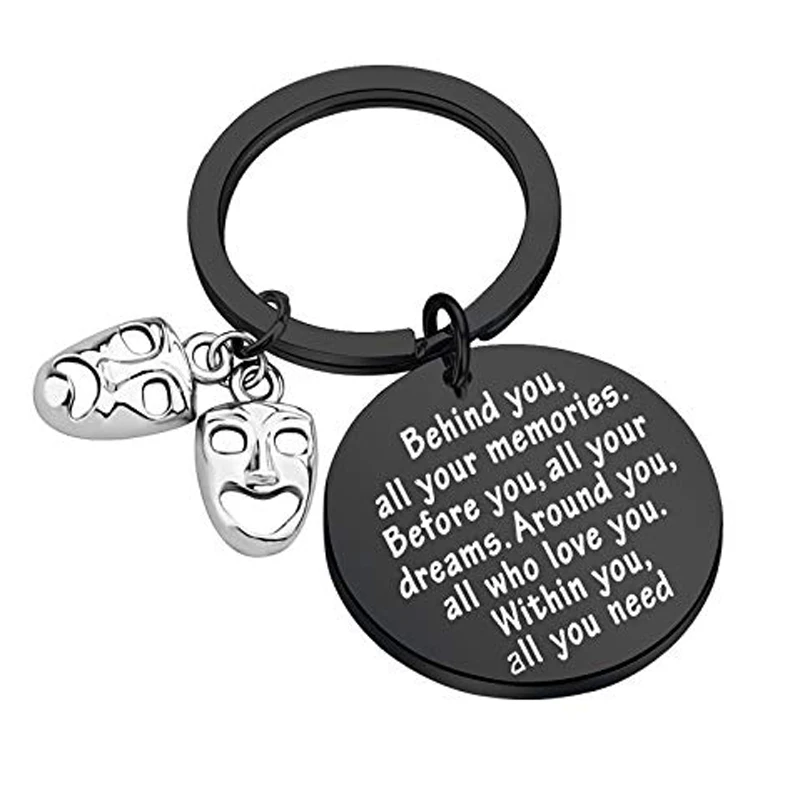 Brelok do kluczy Drama Teatr Prezent Komedia Tragedia Maski Brelok do kluczy Drama Graduation Gifts dla studentów dramatu Aktor Aktorka Prezent