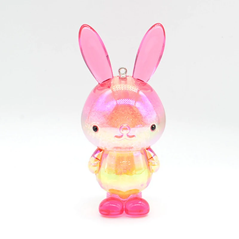 Acrylic Rabbit Colorful Fashion Bunny CuteToy Cartoon Figures For Schoolbag Accessories Pendant Children Kid Gift