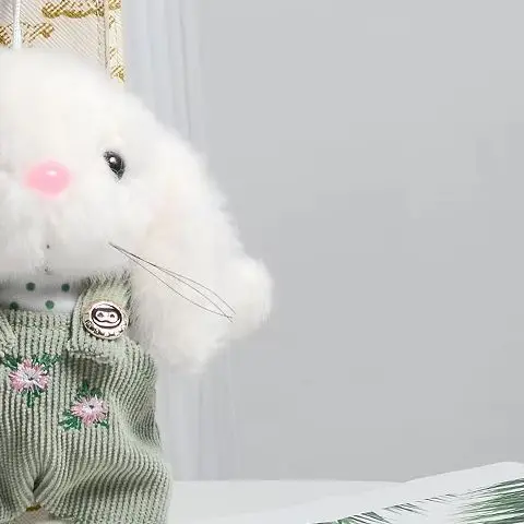 

Adorable Teddy Gardener Bunny Plush Pendant Toy, Small Stuffed Animal Toy Bag Charm