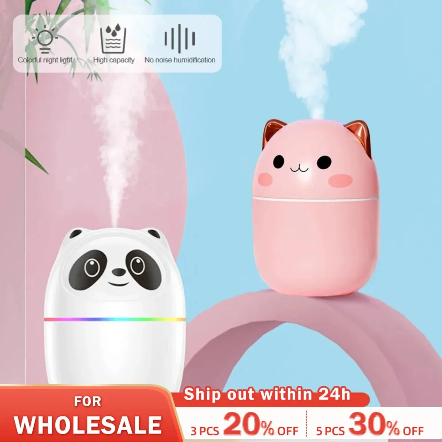 Mini Cute Portable Kitten Aromatherapy Essential Oil Diffuser - Quiet and Relaxing Atmosphere Air Purifier - Perfect for Creatin