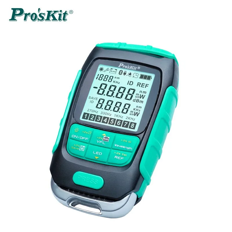 Proskit 4 in 1 Fiber Optical Power Multimeter, Optical Power Meter + VFL + LAN Cable Tester + Flashlight