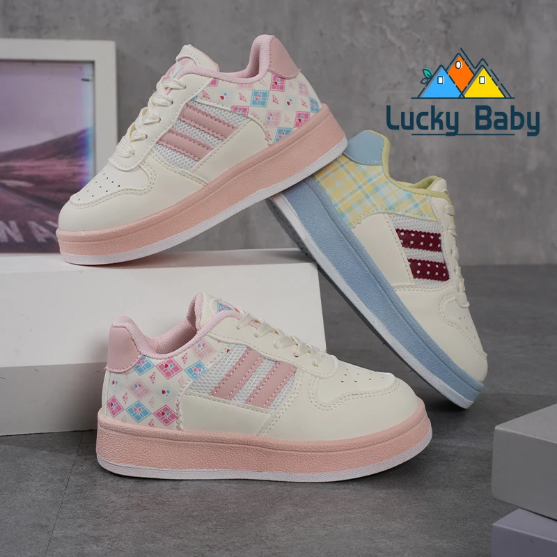 

2025 Fashion Casual oes girl Breathable Versatile Low Top Lace up Sneakers Anti Slip Rubber Sole