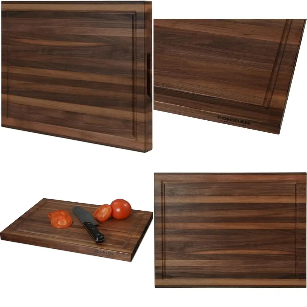 

Разделочная доска CONSDAN из орехового дерева для кухни, выращенная твердая древесина США, 20 x 15, с невидимой внутренней ручкой, готовая к пищевому производству