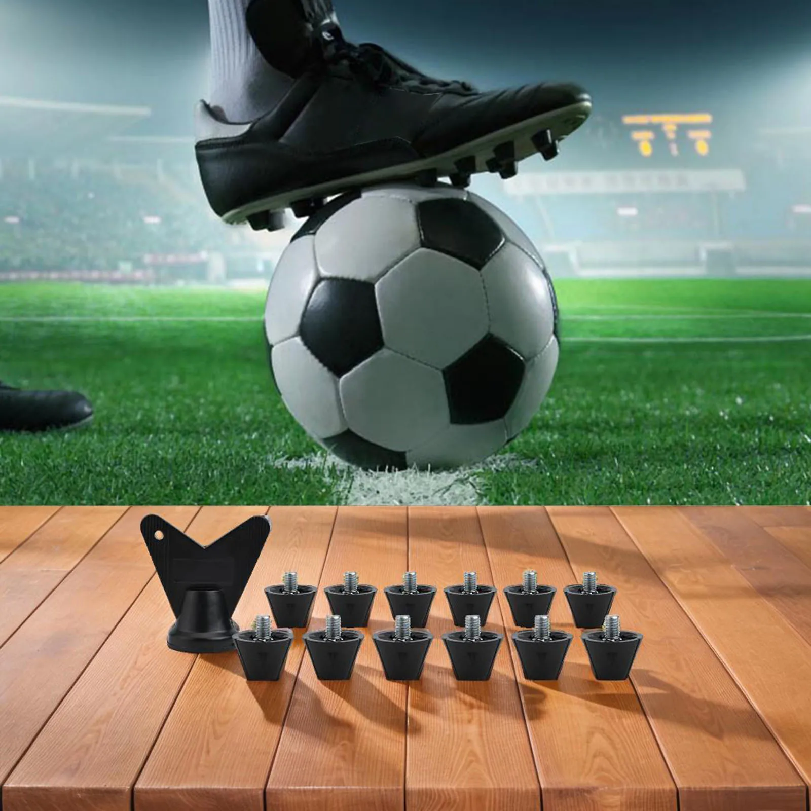 12 ชิ้นรองเท้าฟุตบอลพลาสติกเปลี่ยนกระดุมสีดําเปลี่ยนรองเท้ากระดุมฟุตบอลฟุตบอลกระดุมเปลี่ยนชิ้นส่วน
