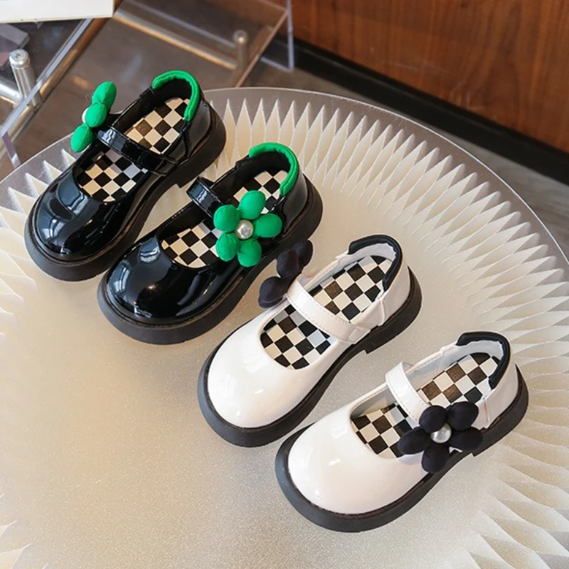 

Spring Leather Shoe Fashion Princess Girl Shoe Exquisite Elegant Classic Kid Sandals Retro Soft Sole Anti Slip Classic Mary Jane