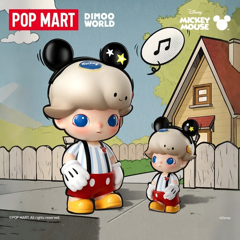 

POP MART MEGA JUST DIMOO 400% серия Микки Мауса Mystery Box Подлинная глухая коробка Guess Toys Сумка Орнамент Статуэтки Домашний декор