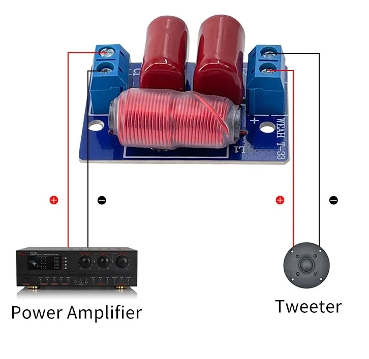 10 Uds Tweeter divisor unidireccional para coche Cross T 33 altavoz de tres vías red Audio filtro de paso alto