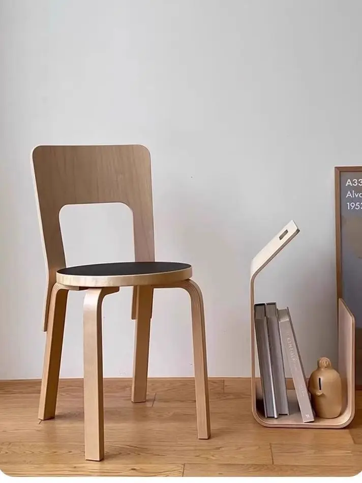 

Nordic Classic Backrest Dining Chair - Vintage Chinese Style Solid Wood Stool, Minimalist & Premium for Home