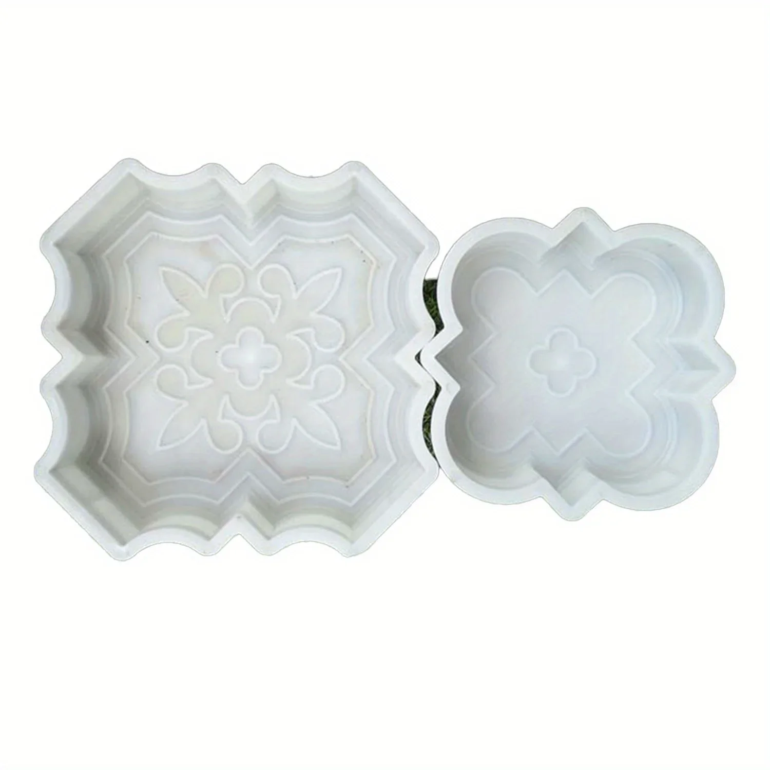 Two-Pack Upgraded Cement Stepping Stone Molds for Beautiful Concrete Paving Stones in Your Yard and Garden