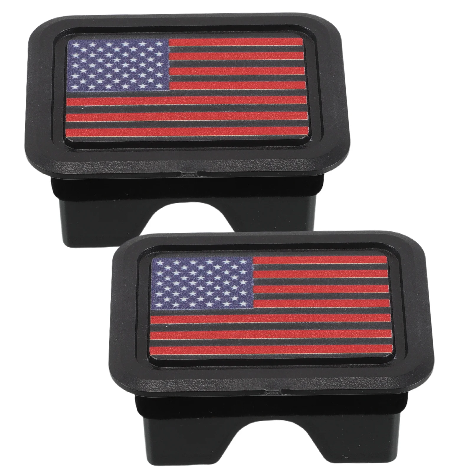 

2Pcs American Flag Car Trunk Hole Plug ABS Patriotic Bed Rail Pile Cover Decorative Accessories Compatible with Dodge RAM 1500