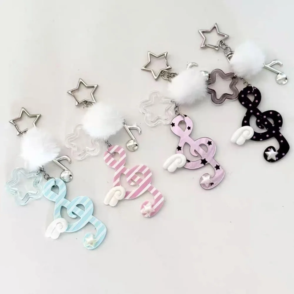 

Ожерелье с подвеской в виде сердца и музыкальных нот в стиле Y2K Harajuku для женщин, модная корейская цепочка, милый брелок для сумки, украшение-ключница