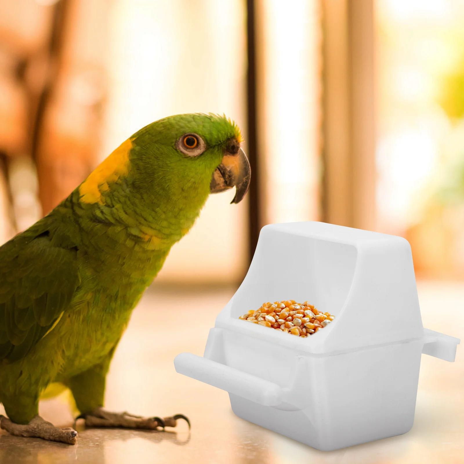 

3pcs Splash-Proof Bird Feeder Plastic Food Container For Parrot Canary Budgerigar Bird Feeding Accessories Lightweight Durable