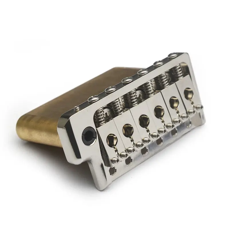 Single Vibrato Bridge Round Hole Code 52.5MM Chord Spacing Copper Base, Nickel Color, Gold