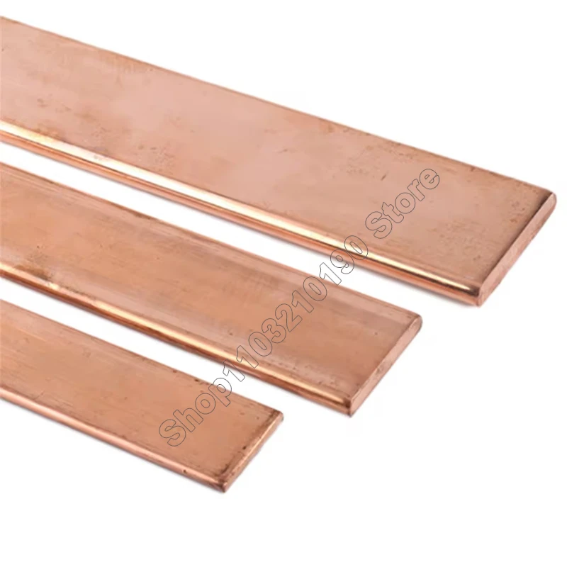 T2 Red Copper Flat Bar Strip Pure Length 500mm Red Copper Foil Plate Pad CNC DIY Material Thickness 2 3 4 5 6-30mm Width 6-60mm