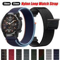 20 22mm Nylon Loop Watch Strap for TicWatch Pro 3 Ultra Sport Bracelet GTH 2 E3 E2 S2 Pro X GTW 2021 Smartwatch Women Men Correa