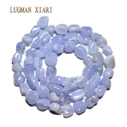 Wholesale Irregular  5-7 mm Natural Blue Lace Agat Purple  Stone Beads For Jewelry Making DIY Bracelet Necklace Strand 15''