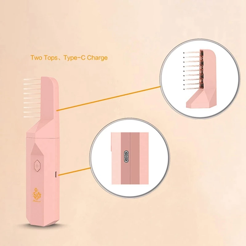 

ABBR 2-In-1 Electronic Incense Burner with Soft Rubber Comb Head Middle Eastern Bakhoor Massageable Head Aromatherapy,A