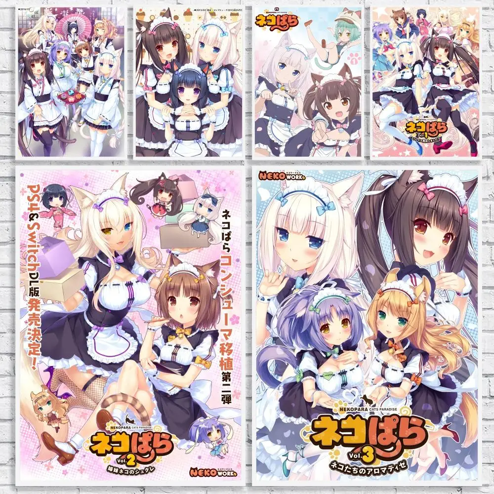 Eroge Visual Novel N-Nekopara Poster Versatile HD Waterproof Wall Art Self-Adhesive Decor for Any Space Ideal Gift