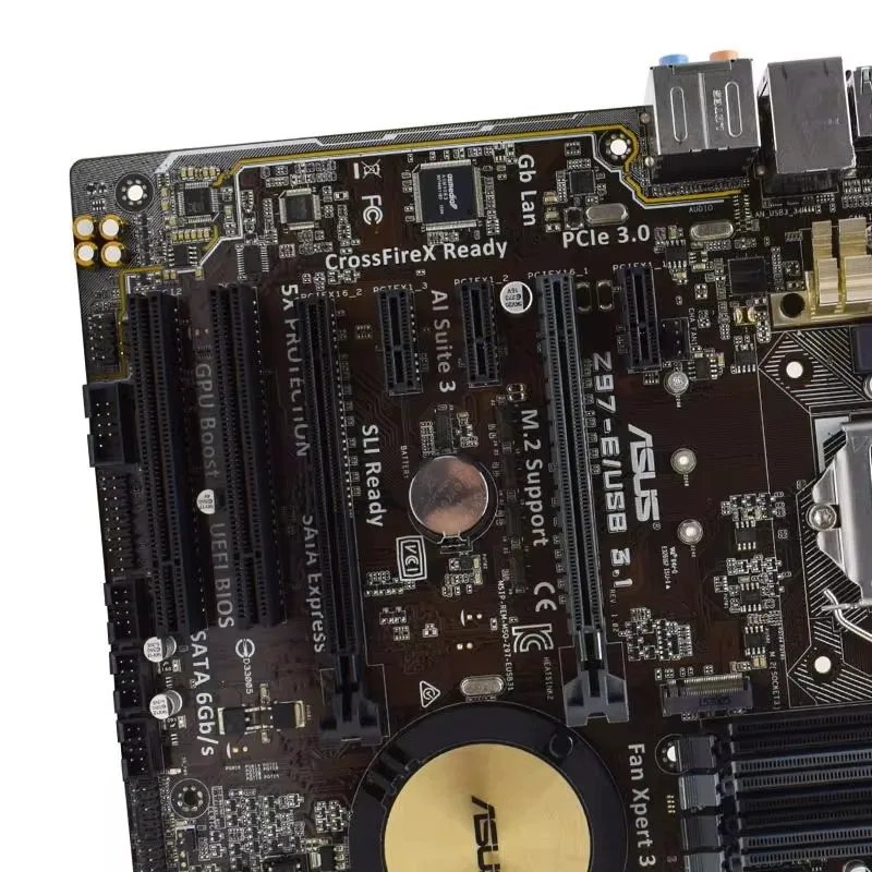 Imagem -04 - Placa-mãe Usada Lga 1150 Motherboard Suporta 4x Dimm Max 32gb Ddr3 Form Factor Atx Usb 3.1 Core i5 4570 Asus-z97-e