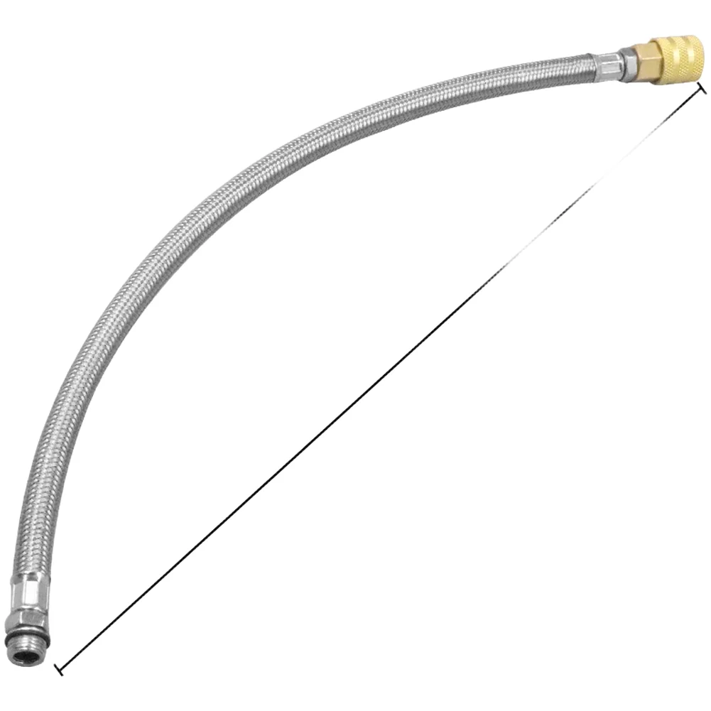 Push Pull Locking Metal Inflator Hose 45.8cm Metal Tube Extended Reach Quick Attachment Mechanism For Tire Maintenance