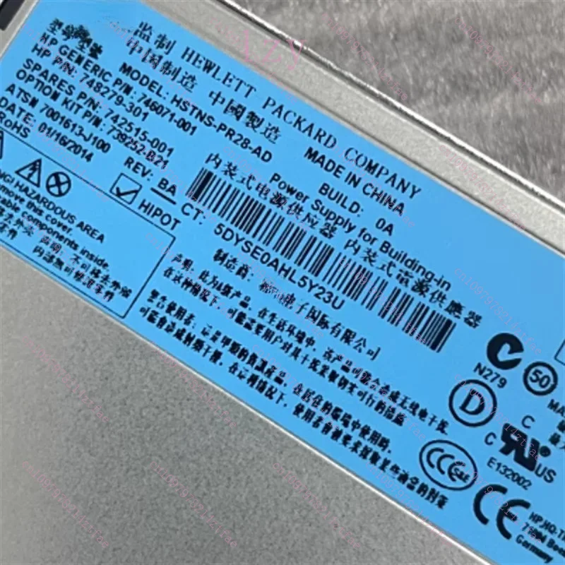 95%NEW Original HSTNS-PR28-AD FOR HP 12V38A 460W Platinum Small Volume Silent Power Supply 748279 -301
