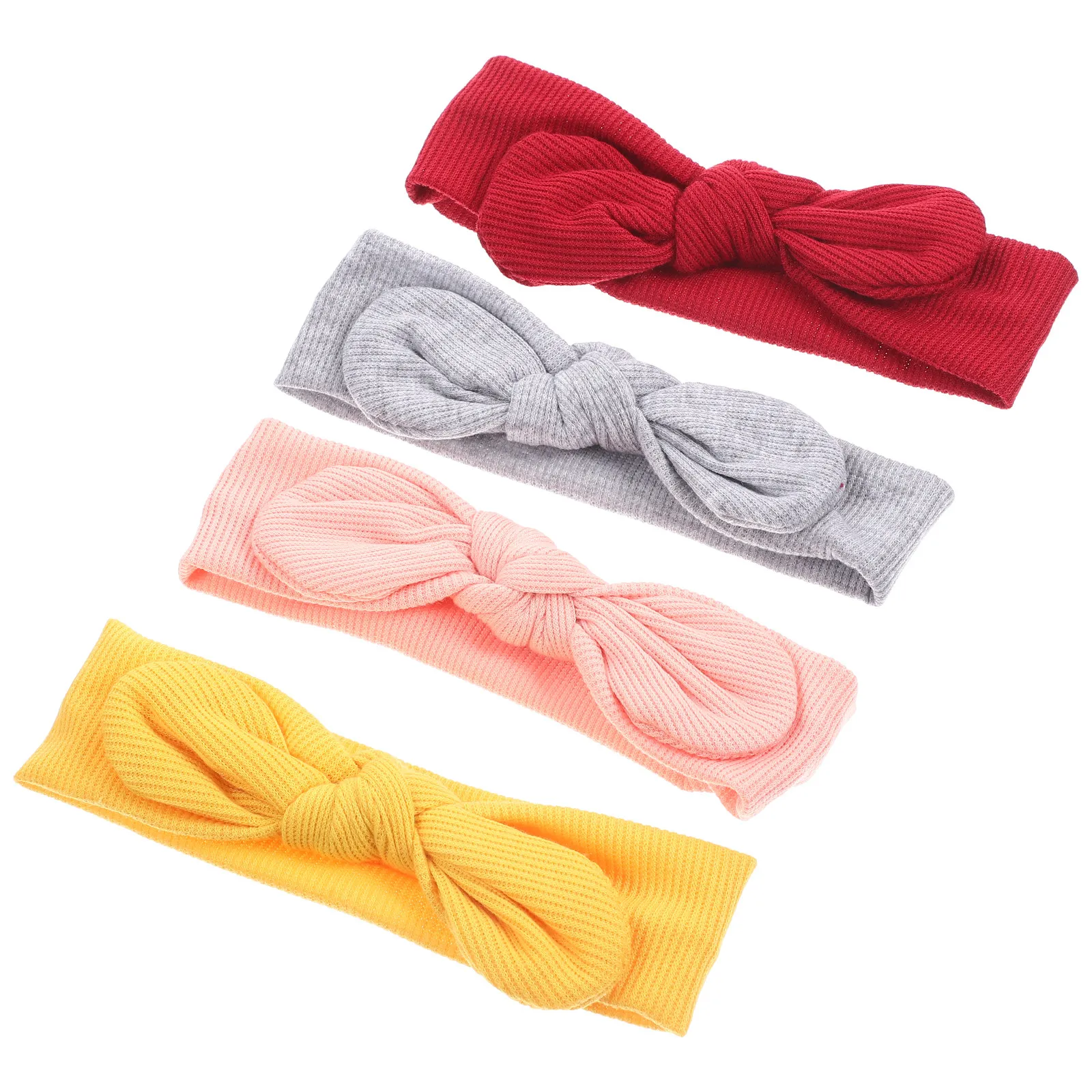 

4Pcs Baby Girl Hair Bows Premium Polyester Elastic Headbands for Newborn Infant Toddler Girls Festival Photo Props Birthday