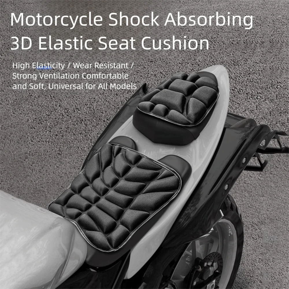 EVA Cushion Motorcycle Seat Pad Soft Comfortable Shock Absorbing 3D Comfort Seat Cushion Black Foam Breathable Seat Cover