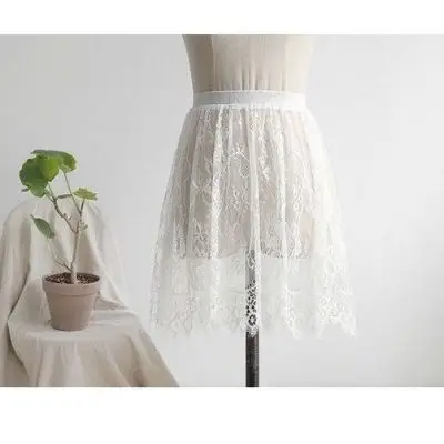 Lace skirt skirt puffy Women's Mini skirt black shorts with lace