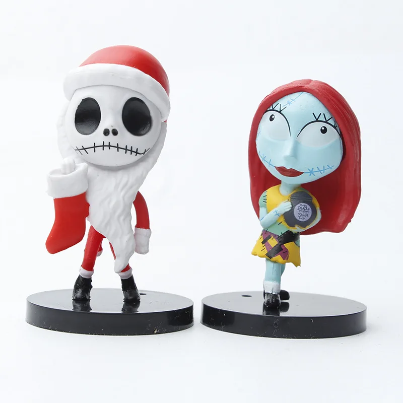 Figuras de acción de pesadilla, Sally Jack, Skellington, modelo de PVC de Navidad, estatuilla de vinilo, regalo de Halloween, juguetes, 10 piezas
