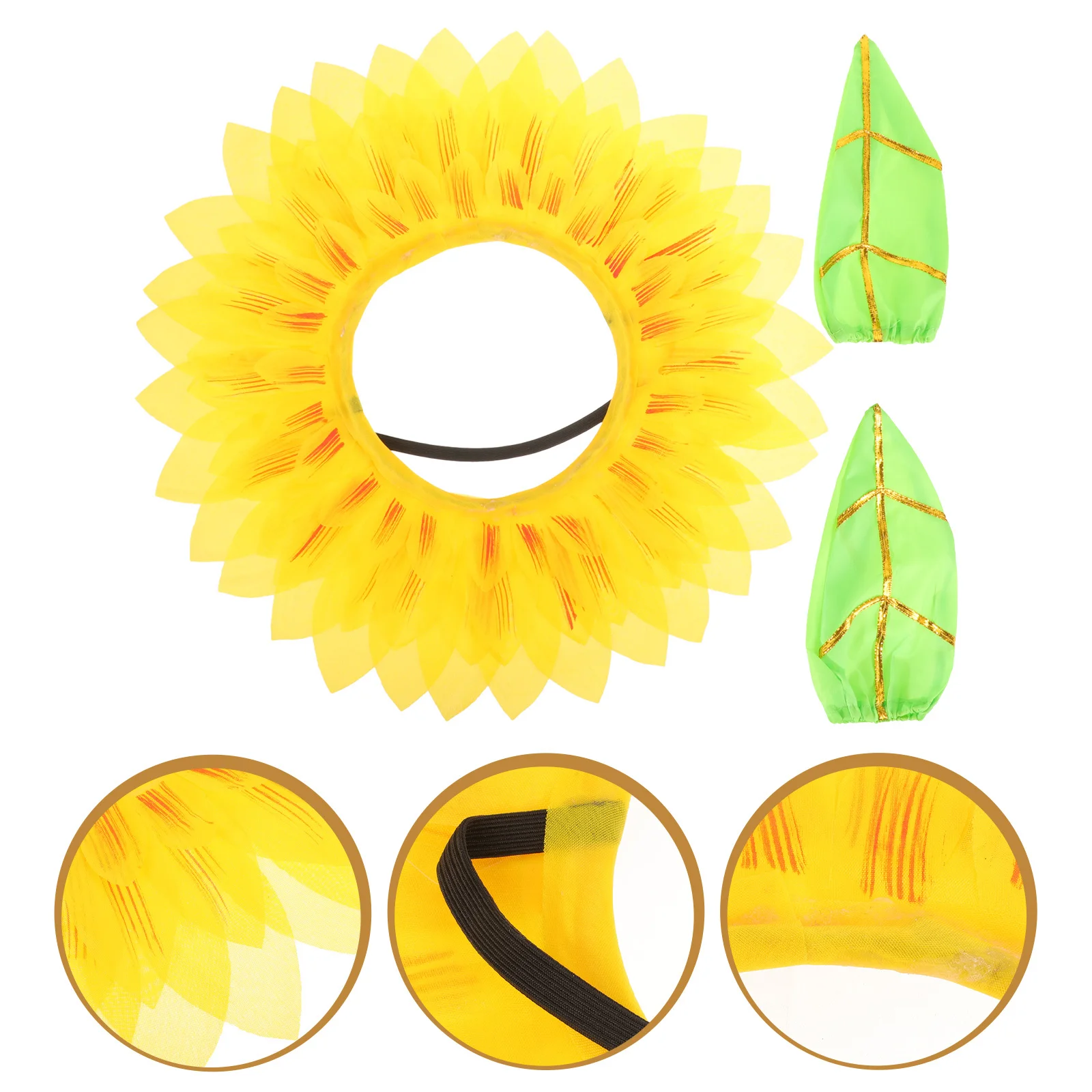 1Set Blumen-Kopfbedeckung, Hut, Sonnenblumen-Kostüm für Kinder und Erwachsene, Cosplay, Sonnenblumen-Partygeschenke, Event, Neuheit, Leistung