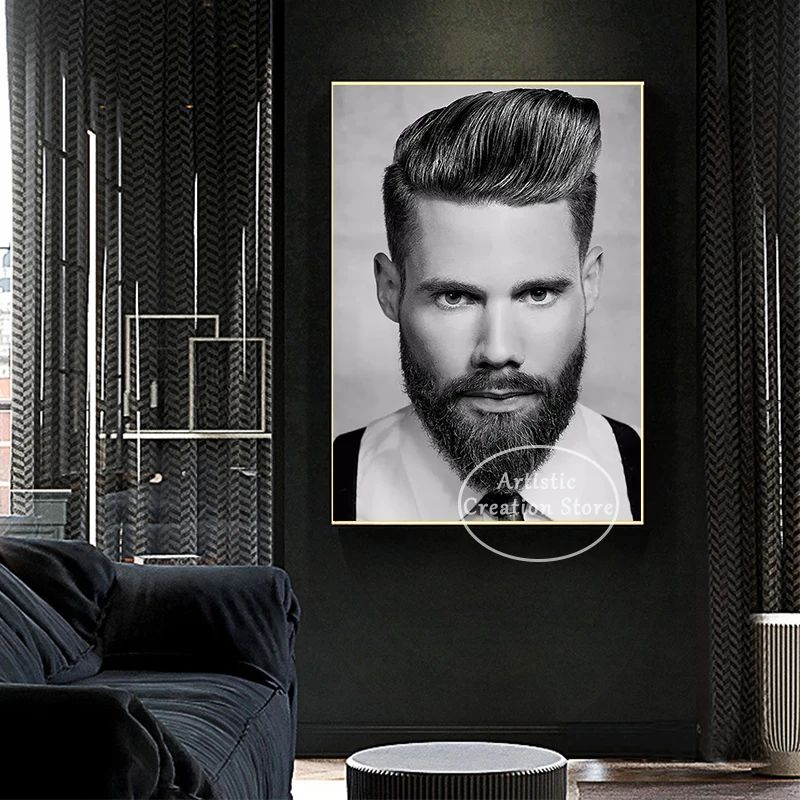 Men Hairstyle Models Poster Hair Hairdressing Canvas Painting Art Hairdresser Barber Shop Wall Art Prints Picture Salon Decor
