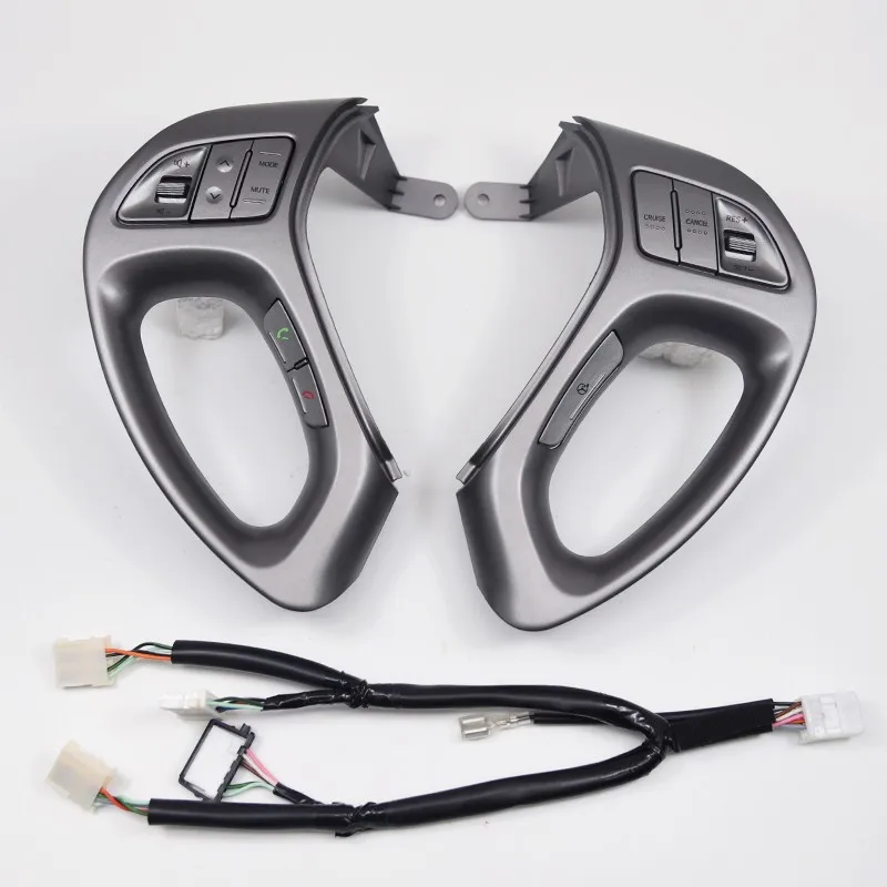 For Hyundai Tucson ix35 Car Steering Wheel Cruise Bluetooth Control Buttons With Cables Car Light Grey Cruise Buttons