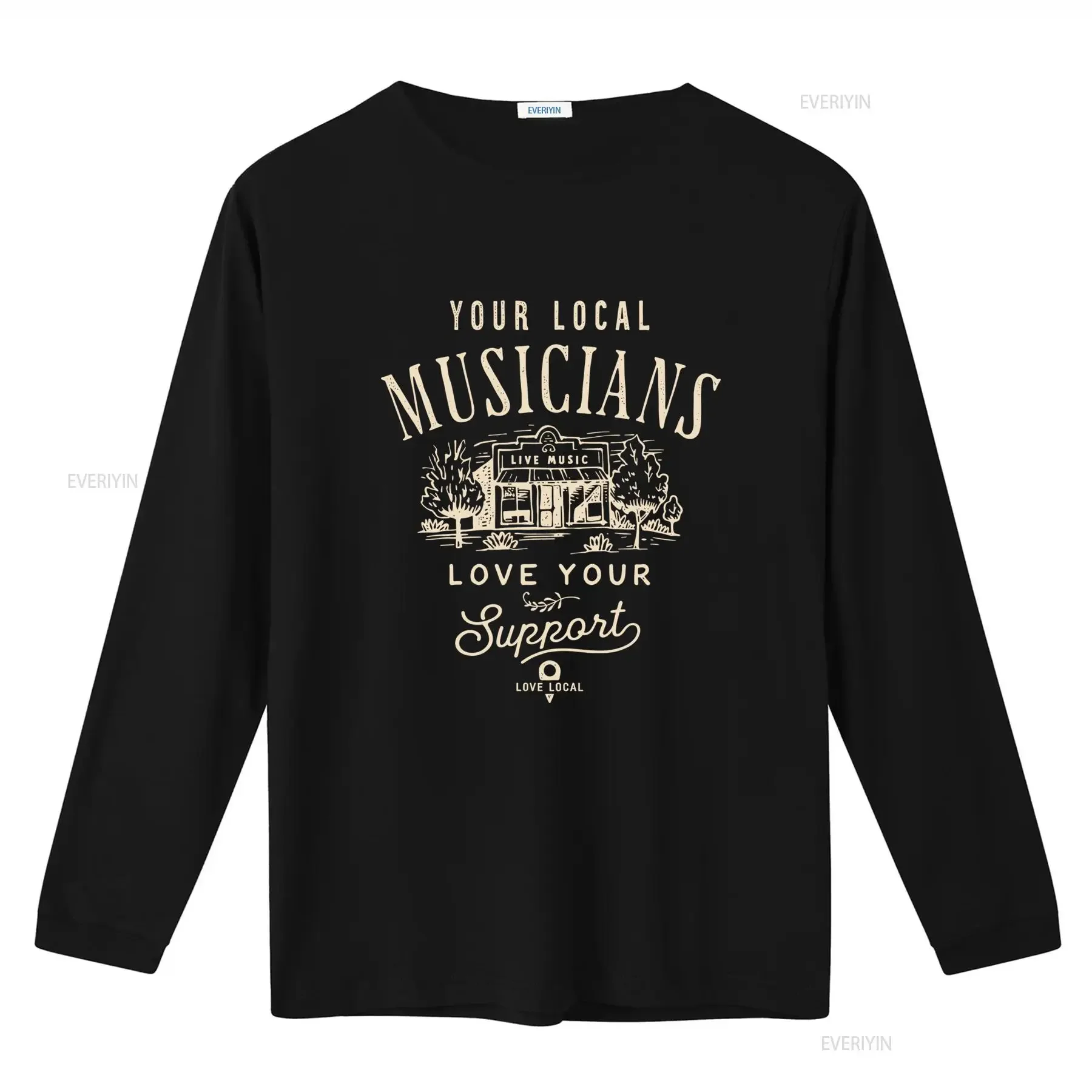Support Your Local Musicians Music Bands Scene Live T Shirt Love vintage Washed Soft Stylish Unisex streetwear