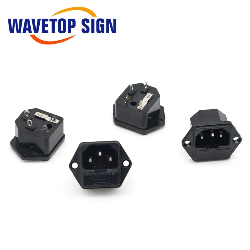SignkoRay 4 ชิ้น/ล็อต AC-03 3Pin AC Power Jack ตัวเชื่อมต่อไฟฟ้า 10A 250V แบบตัวผู้ สำหรับเครื่องตัดและแกะสลักด้วยเลเซอร์ Co2
