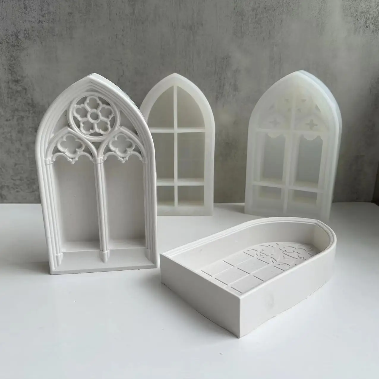 DIY Church Window Crystal Epoxy Resin Mold Cabinet Storage Box Silicone Mould Jewelry Display Holder Tray Dish Mold Casting Too