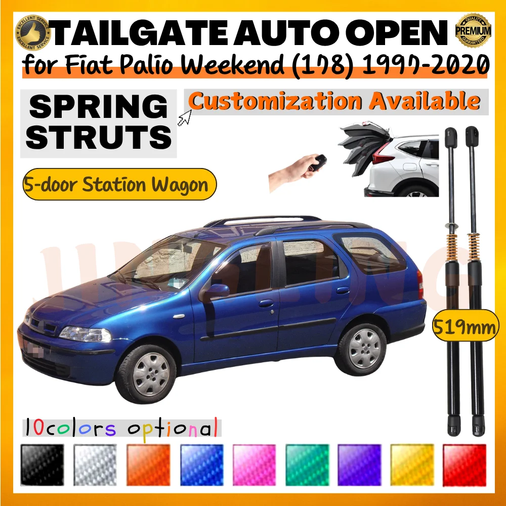 

Qty(2) Стойки багажника с пружиной для Fiat Palio Weekend (178) 1997-2020 Station Wagon Подъемник задней двери Амортизаторы
