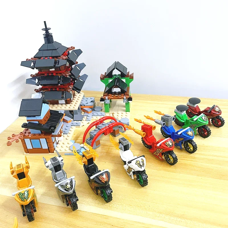 650+pcs MOC Temple of Airjitzu and Moto Model Building Blocks Toys