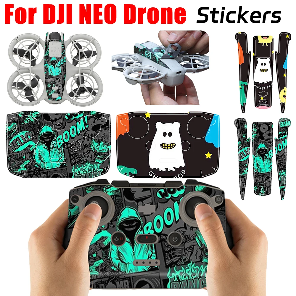 for Dji Neo Pvc Stickers Colorful Decorative Sticker Combo Protective Film Anti-Scratch Cool Skin for Dji Rc N3 Accessoriess