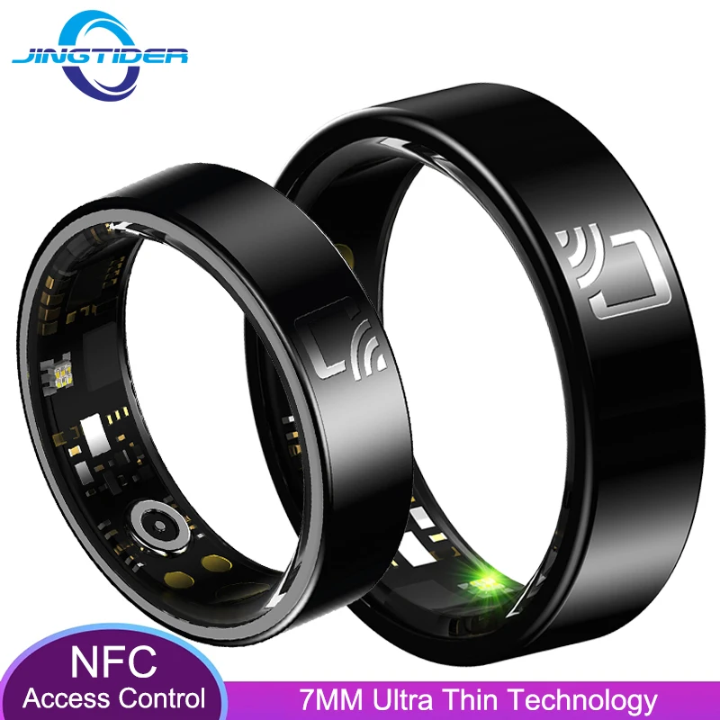 Anillo inteligente de cerámica R20, soporte para Control de acceso NFC, 7mm, ultrafino para hombres y mujeres, frecuencia cardíaca, presión arterial, oxígeno, IP68, resistente al agua