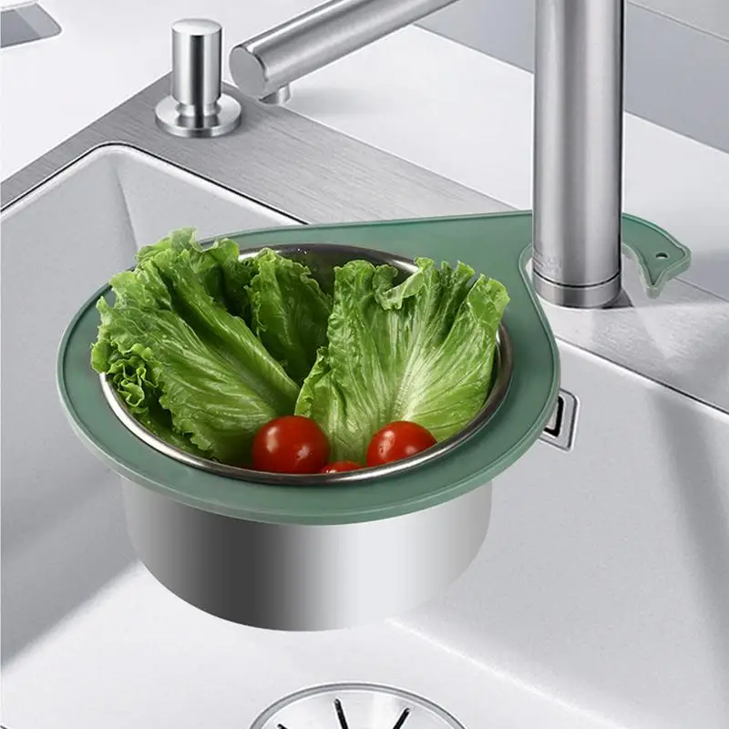 Stainless Steel Swan Sink Strainer Basket Removable Goosehead Storage Drainage Basket Goosehead Hanging Wet & Dry Drainage Racks