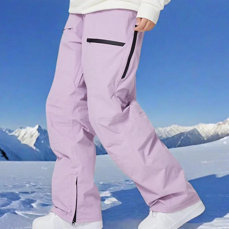 2025 Skiing Pants Women Warm Ski Trousers Loose Adult Men Snow Pants Waterproof Windproof Snowmobile Clothes New Winter Britches