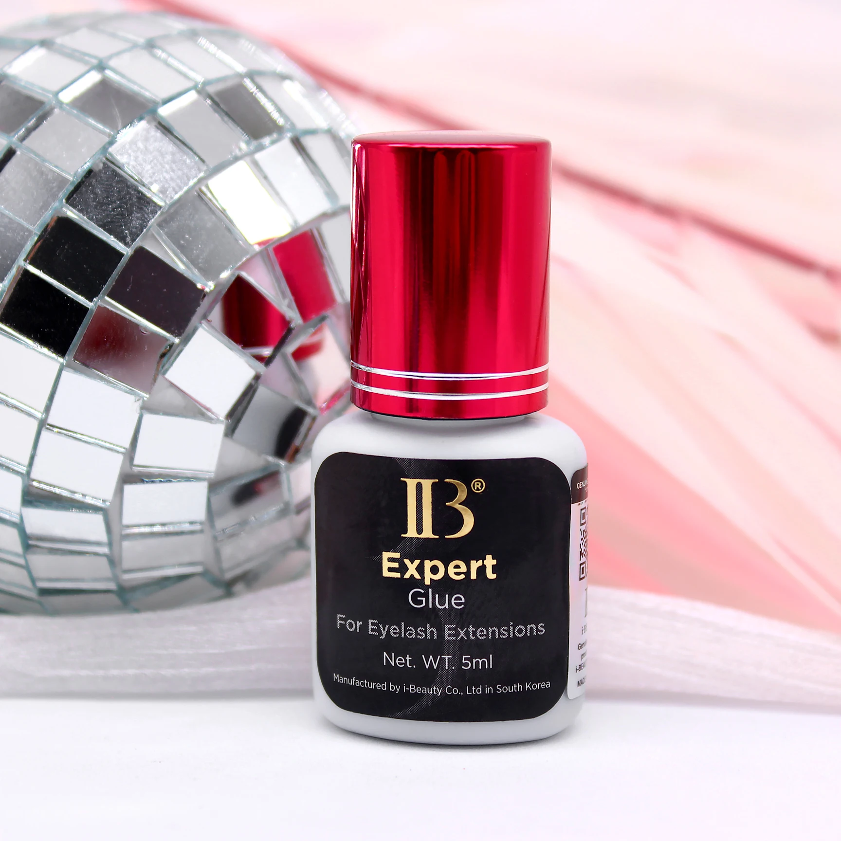 5 Bottles 5ml Korea IBeauty Expert Glue for Eyelash Extension Original IB Wine Red Cap Lash Glue False Eyelash Adhesive Supplies