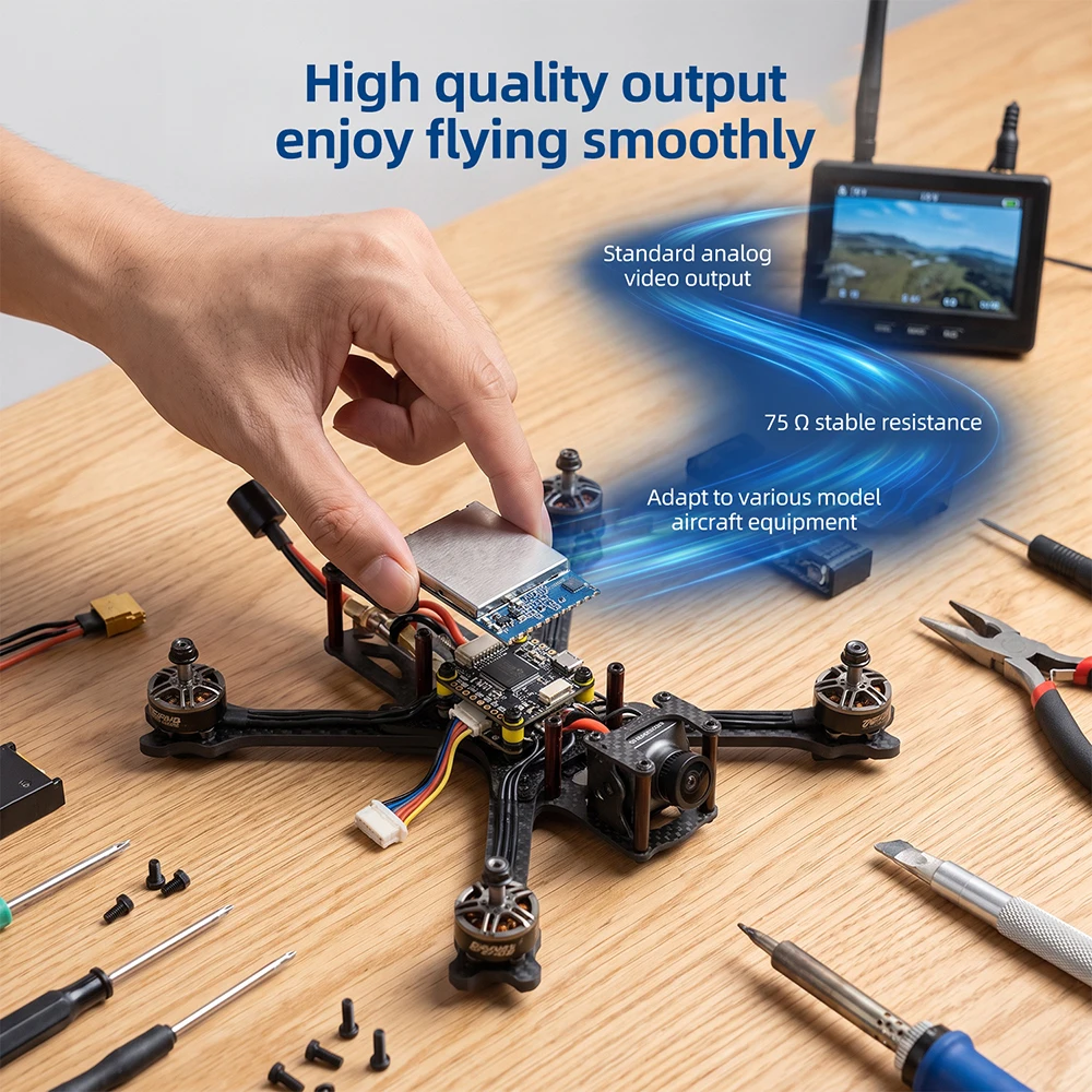 RX4500-SPI 4.5G FPV Video Transmission Module 3300-5110MHz Wide Frequency Wireless Receiver with FM/PLL Demodulation for Drones
