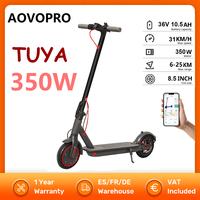 AOVOPRO Electric Scooter 350W Motor 10.5AH Battery 31KM/H Speed 8.5Inch Tuya APP Smart 16KM Long Range Electric Kick Scooter