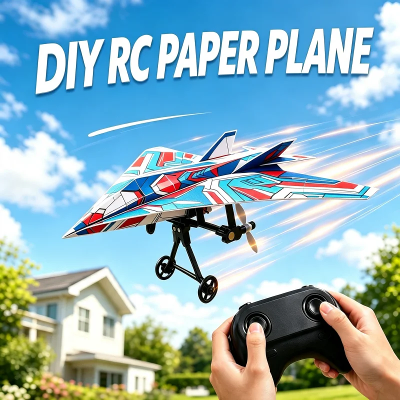 DIY RC Paper Airplane Assembly Remote Control Aircraft Electric Foldable Plane Flying Model Outdoor Toy Kid Adult Birthday Gifts