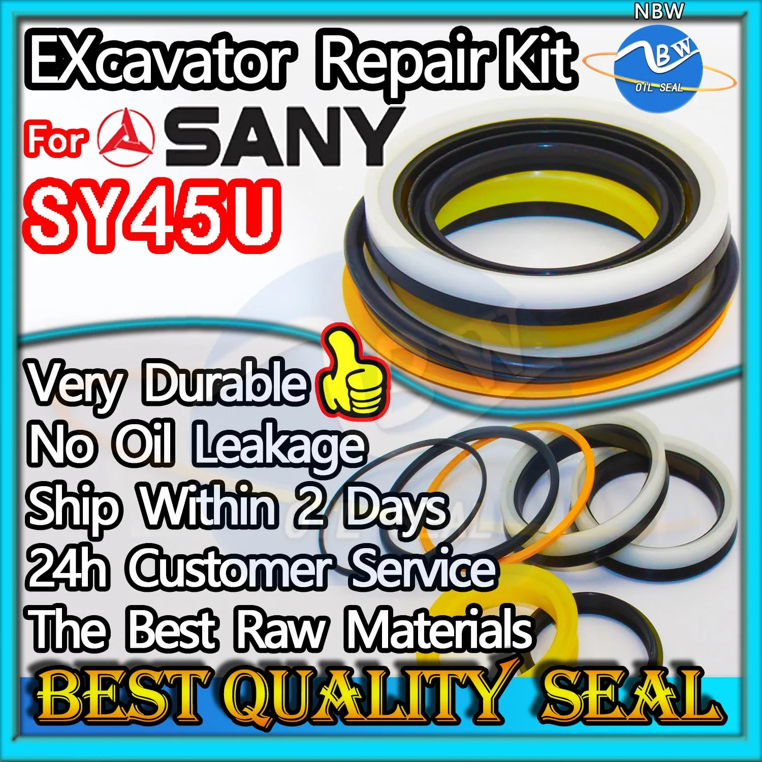 

For Sany SY45U Seal Kit Excavator Repair Oil High Quality Pilot Valve Blade TRAVEL Joystick Engine O-ring Cylinder BOOM ARM Pump