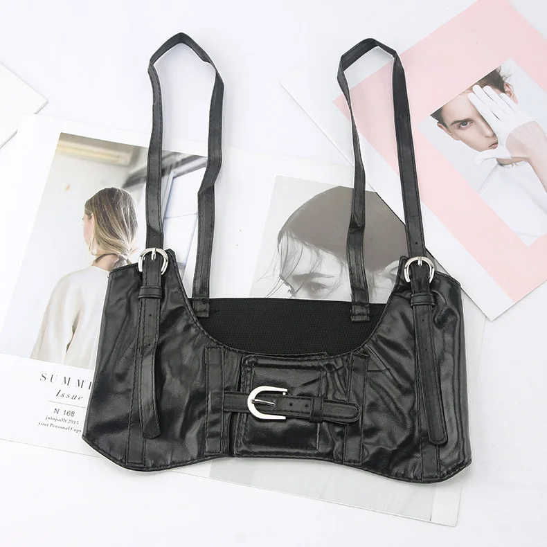 

European and American Fashion Strap Waist Seal Decoration Black Ins Punk Style Suspender with Suit Belt Women's Waist